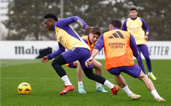 Vini Jr em treino do Real Madrid