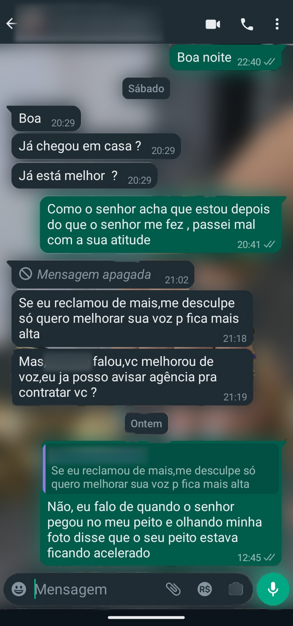 Vítima confrontou o suspeito sobre a importunação sexual