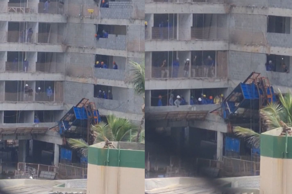 Elevador cai em construção de Salvador