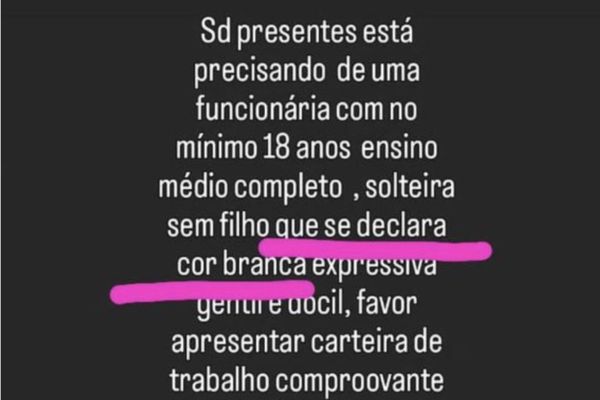 o Conselho Municipal da Promoção da Igualdade Racial de Caetité (Compirc) repudiou o caso