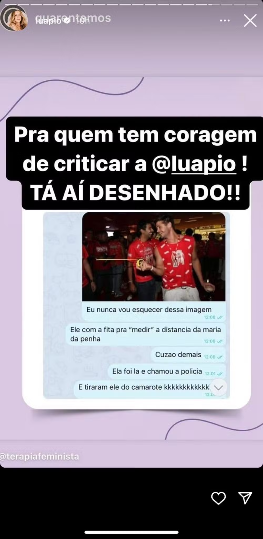 Luana Piovani recorda situação com Dado Dolabella por Instagram