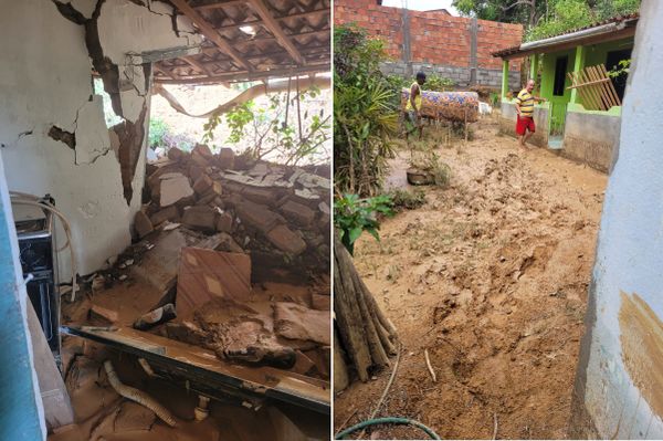 Chuva destrói parte de terreiro na cidade de Laje, no Vale do Jiquiriçá