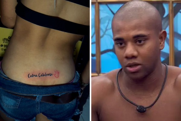 Mulher tatua 'Calma Calabreso' nas costas