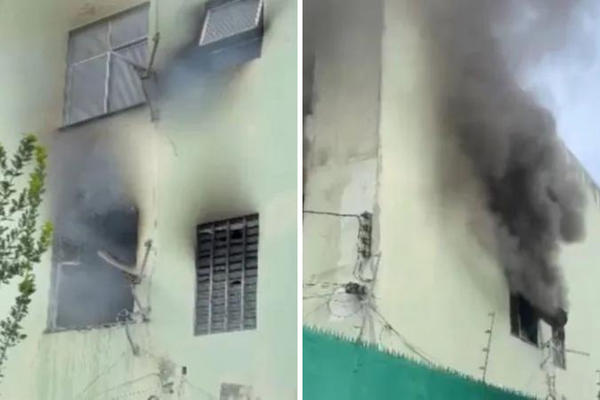 Um incêndio atingiu um apartamento residencial no bairro do IAPI