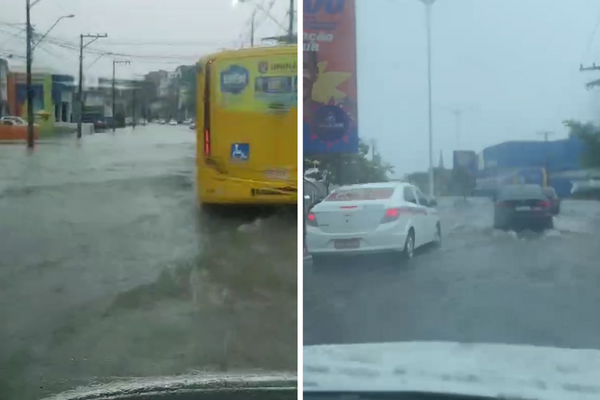 Chuvas deixam vias inundadas em Salvador