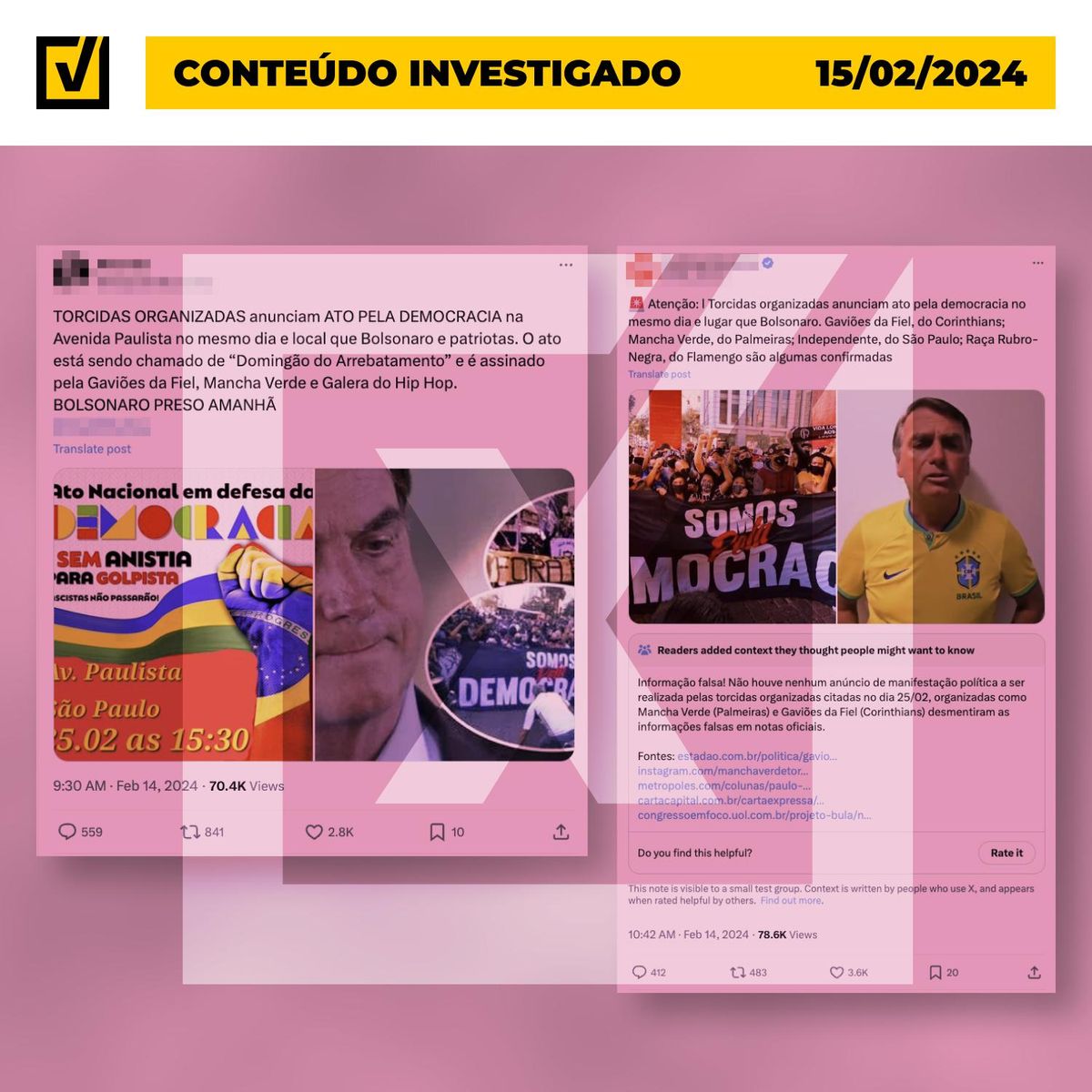 Torcidas organizadas negam ato contra Bolsonaro em São Paulo