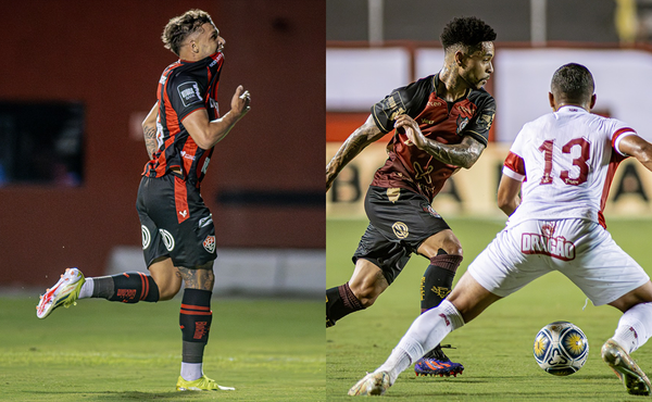 Daniel Júnior e Matheusinho em ação pelo Vitória na atual temporada