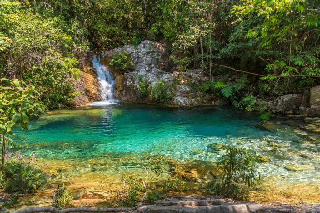 Piscinas e poços naturais são um dos destaques da Chapada dos Veadeiros (Imagem: travellingwithus | Shutterstock) por  