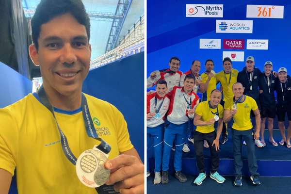 O nadador baiano Diego Albuquerque conquistou a medalha de ouro em Doha, no Campeonato Mundial Masters de Esportes Aquáticos