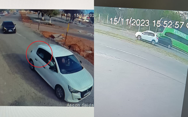 Câmeras registram o momento em que Thiago é morto dentro do carro 