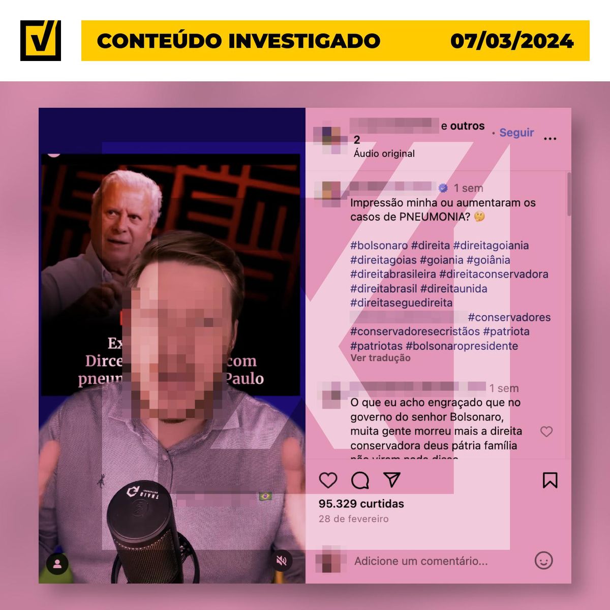 Casos de pneumonia citados em vídeo não têm relação comprovada com covid