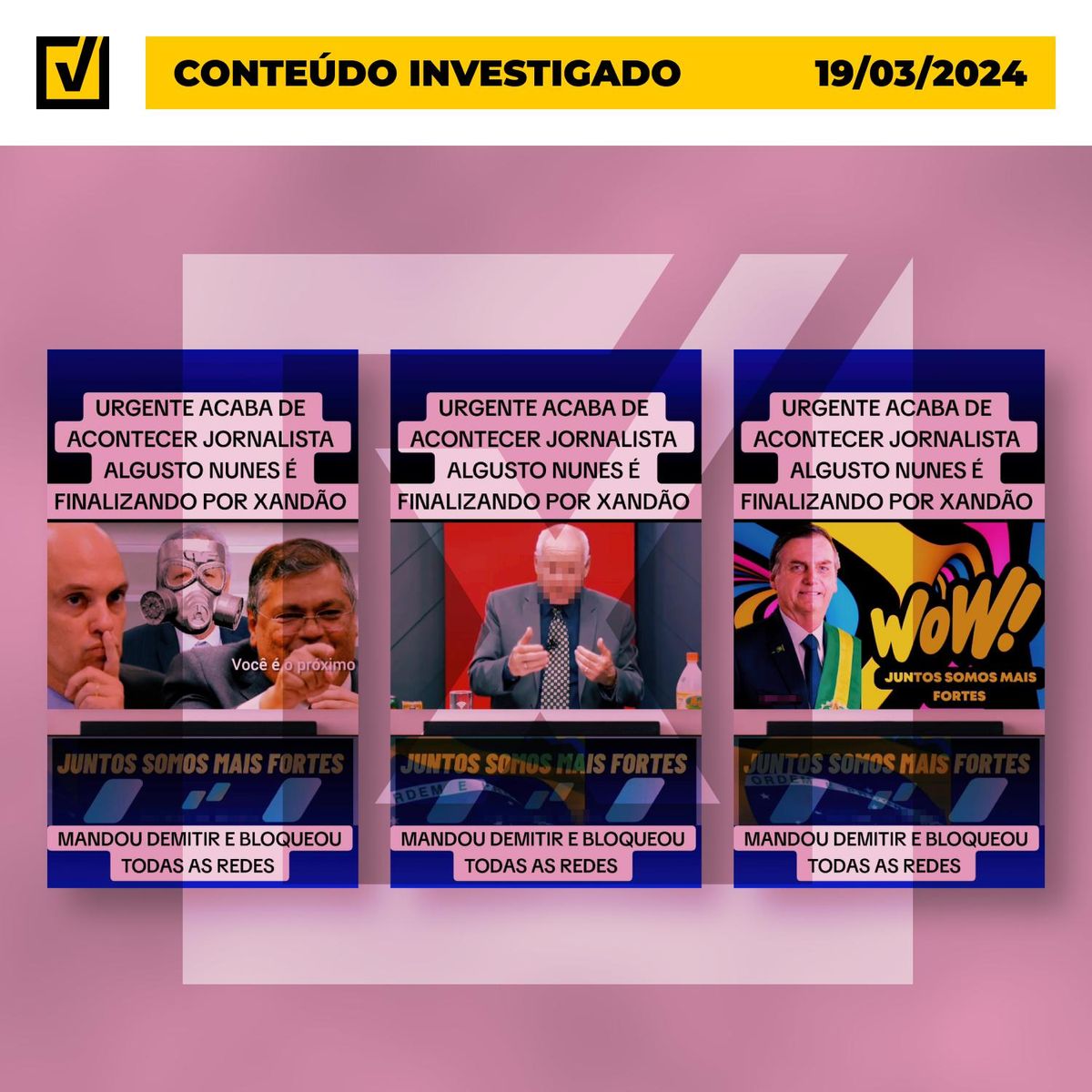 É falso que STF bloqueou redes sociais de Augusto Nunes ou exigiu sua demissão