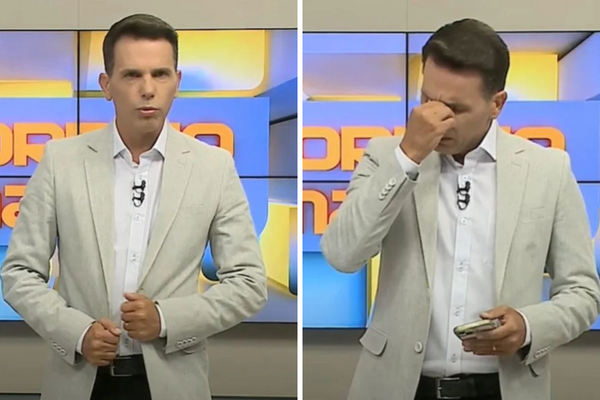 O apresentador João Fernandes chorou após noticiar a tentativa de assalto sofrida por ele
