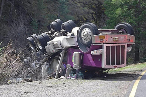 Um caminhão-tanque cheio de salmões capotou em Oregon, nos Estados Unidos