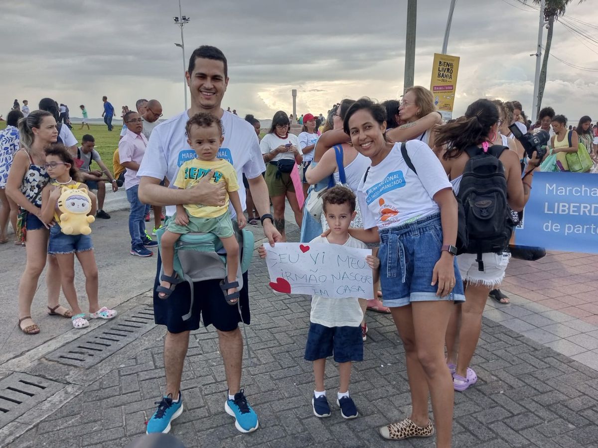 Emyle e Bruno com os filhos Matheus e Miguel