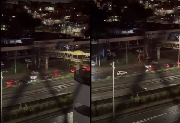 Carros voltam na contramão para fugir de tiroteio