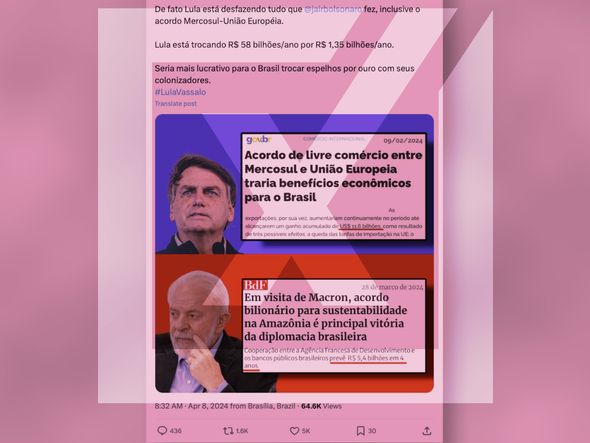 Imagem - Lula não desfez acordo do Mercosul com a União Europeia por tratado com a França
