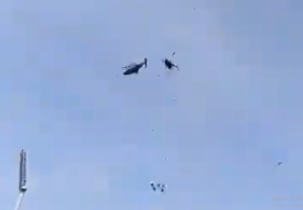 Helicópteros colidiram no ar
