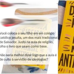 Imagem - Mãe ataca colégio de Salvador por usar livro antirracista nas aulas de religião