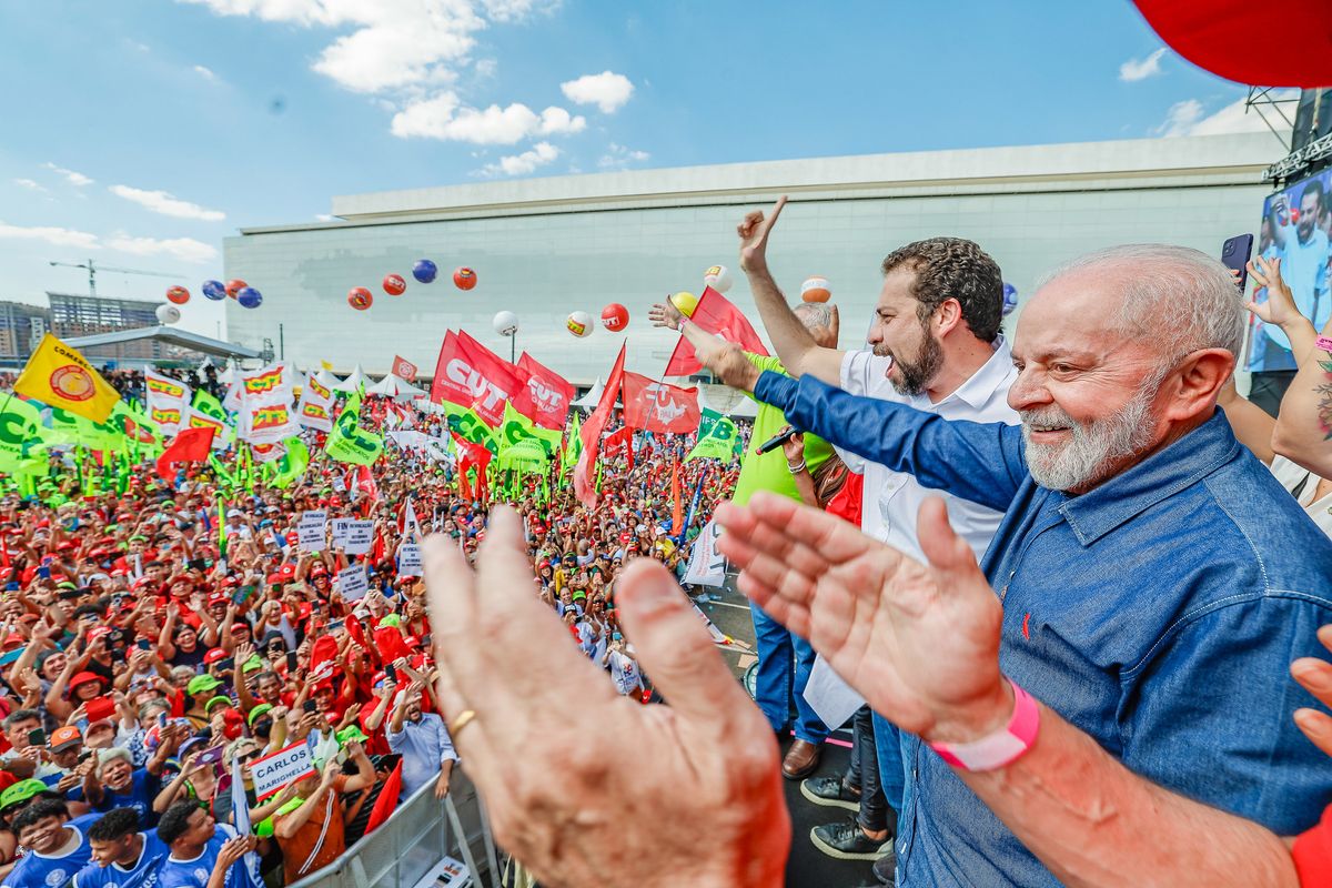 Presidente da República, Luiz Inácio Lula da Silva, durante Ato Unificado em Comemoração do 1º de Maio, Neo Química Arena 