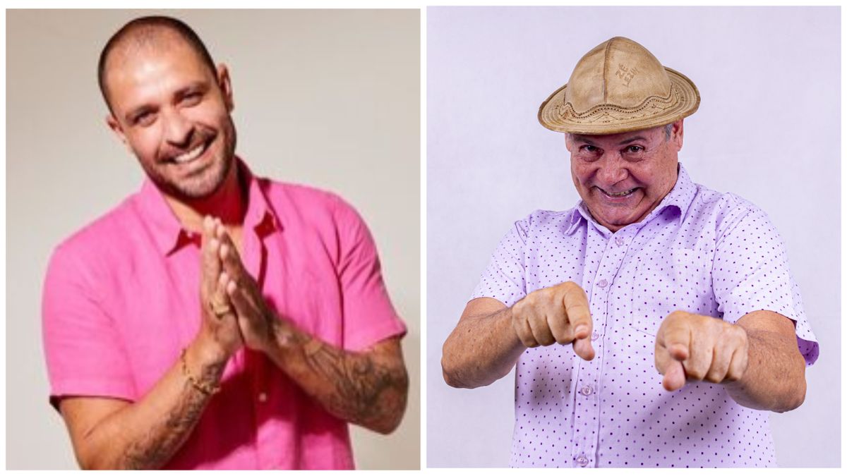 O cantor Diogo Nogueira e o humorista  Zé Lezin