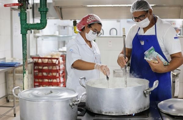 Oito nutricionistas clínicos, um nutricionista de produção, quatro técnicos em nutrição, um cozinheiro, dois auxiliares de cozinha e 11 copeiros dietistas estão envolvidos na produção do HMS