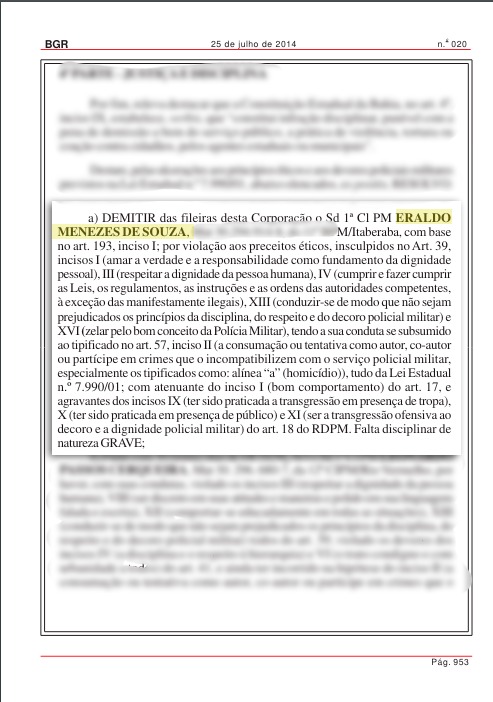 Ex-soldado foi demitido da PM pela morte do menino Joel por Reprodução 