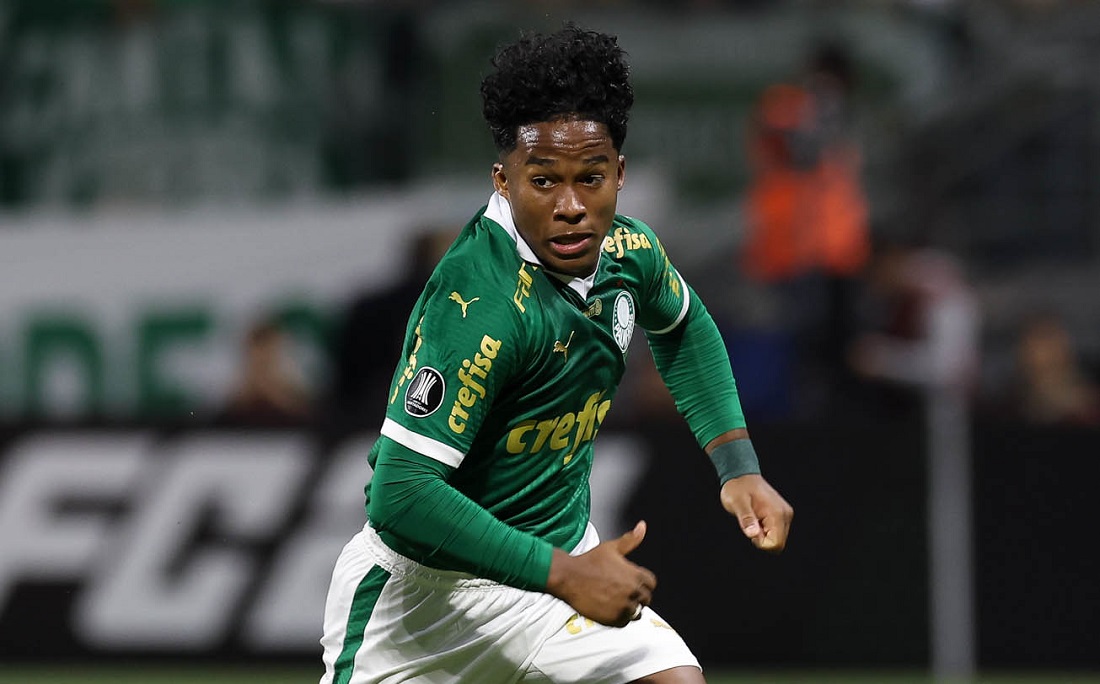 Endrick em ação pelo Palmeiras contra o Independiente del Valle por Cesar Greco/Palmeiras