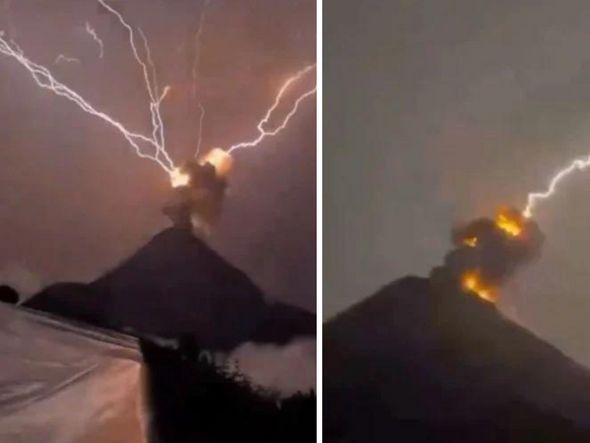 Imagem - Raios atingem vulcão mais ativo da América Central e chocam turistas
