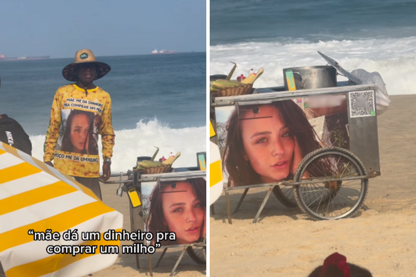 Um vendedor de milho usou Larissa Manoela como 