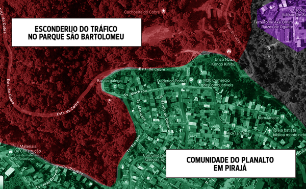 Cerca de 40 traficantes do CV estão escondidos no Parque São Bartolomeu