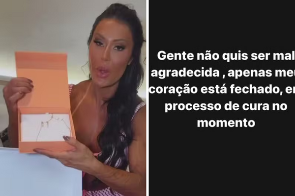 Gracyanne Barbosa mostrou os novos presentes que recebeu de admiradores secretos, mas avisou que está de 'coração fechado'