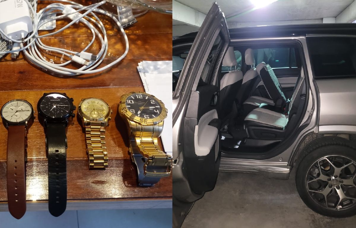 Relógios e carro de luxo encontrados no hotel onde traficante estava hospedado