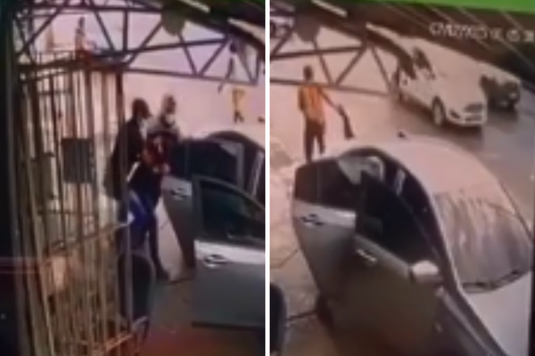 Três homens invadiram o estabelecimento e tentaram sequestrar o dono