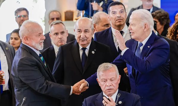 Presidente da República, Luiz Inácio Lula da Silva, durante a Sessão de trabalho do G7 + países convidados e organizações internacionais sobre Inteligência Artificial,
