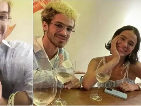 Imagem - Bruna Marquezine e João Guilherme recebem serenata durante jantar em restaurante