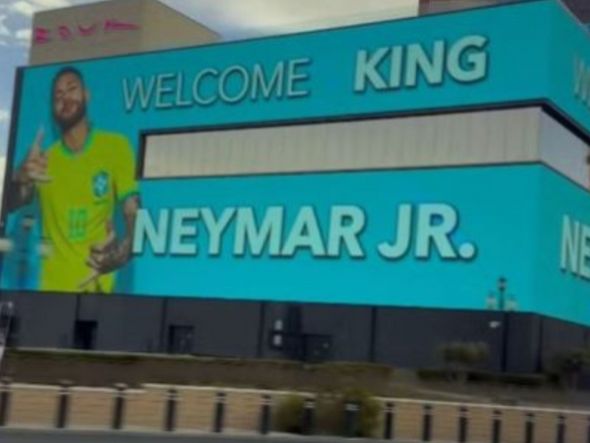 Imagem - Neymar é recebido em Las Vegas com homenagens em prédios e centros comerciais