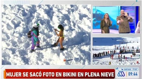 Foto de baiana de biquíni em frio de -6°C no Chile repercute em veículos internacionais