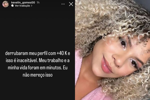 Influenciadora baiana Kevelin Gomes relatou ter o perfil derrubado após exposição do affair com o jogador Yuri Lima