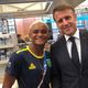 Imagem - Macron visita Vila Olímpica e posa para foto com atleta brasileira