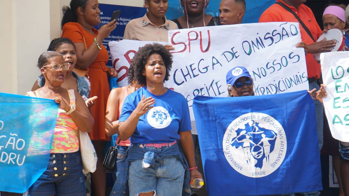 Protesto dos pescadores na SPU