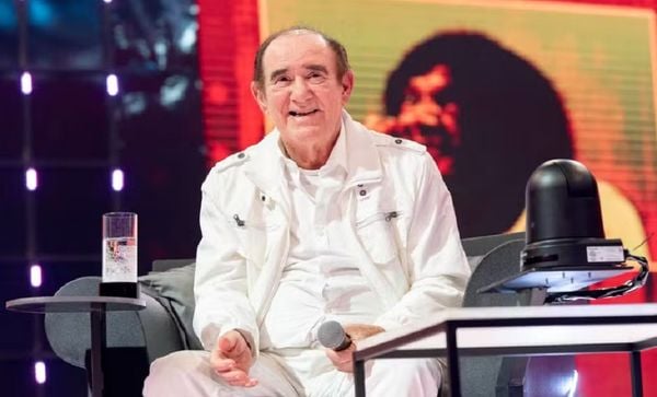 Renato Aragão durante participação do Domingão com Huck por Ellen Soares/TV Globo