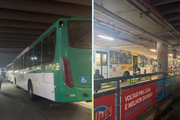 Ônibus parados na Lapa