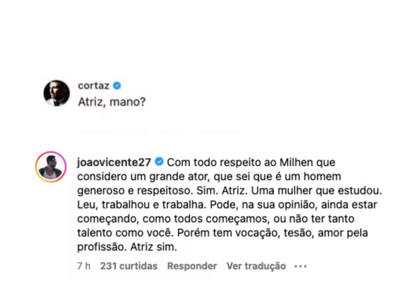 Resposta de João Vicente