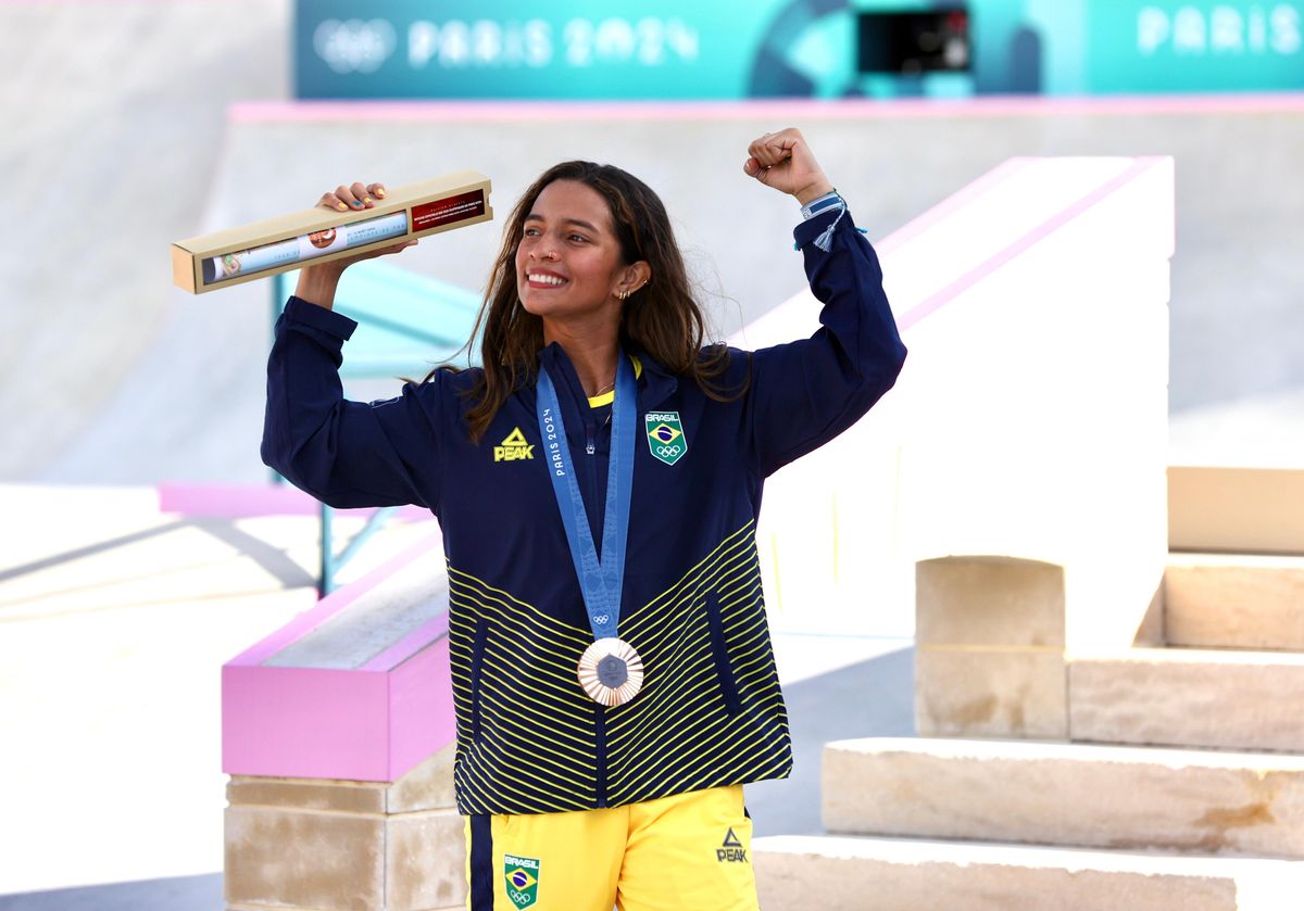 2024.07.28 - Jogos OlÃ­mpicos Paris 2024 - Skate street feminino - A atleta Rayssa Leal garante a medalha de bronze na categoria.