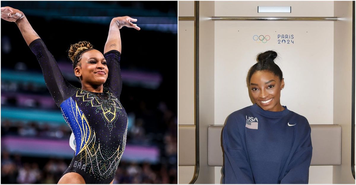 Rebeca Andrade e Simone Biles