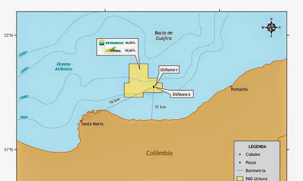 Mapa divulgado pela Petrobras