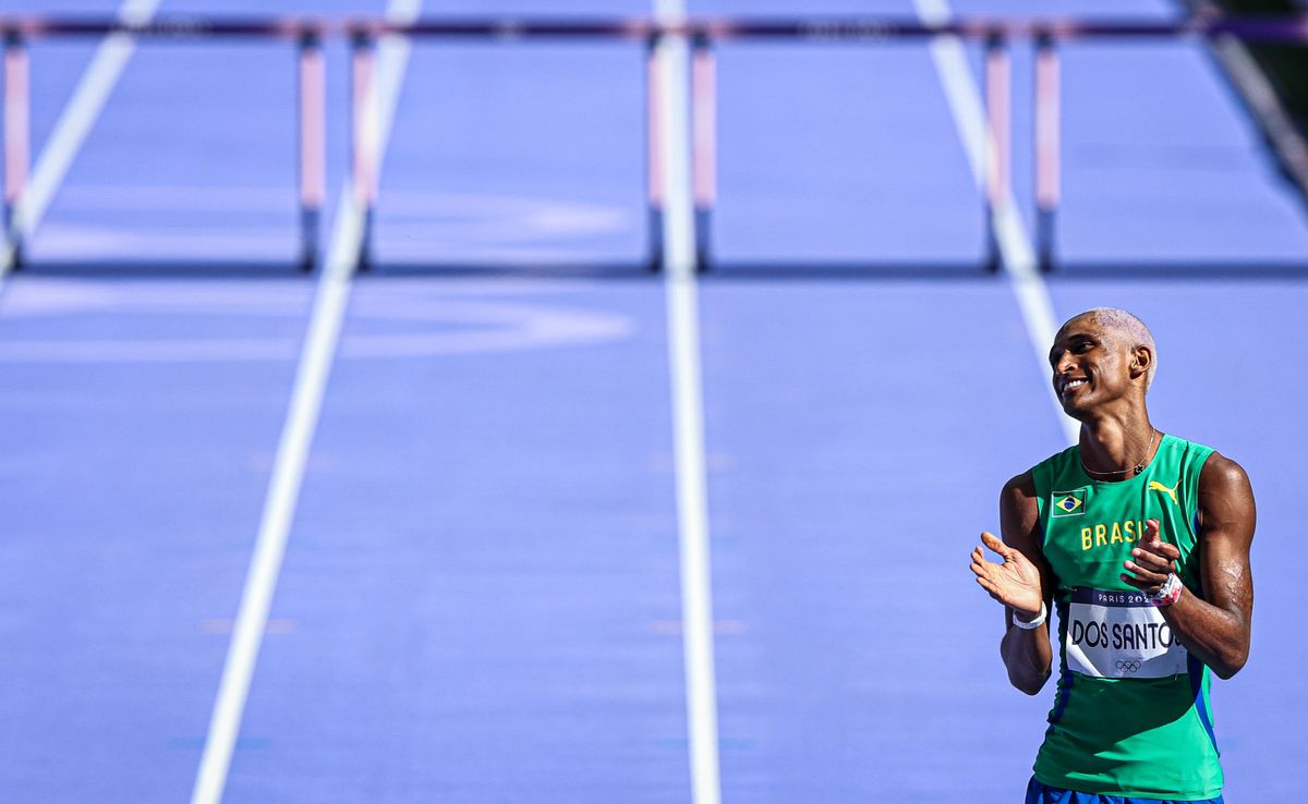 2024.08.05 - Jogos OlÃ­mpicos Paris 2024 - Atletismo - 400m com barreiras masculino - Alison dos Santos 