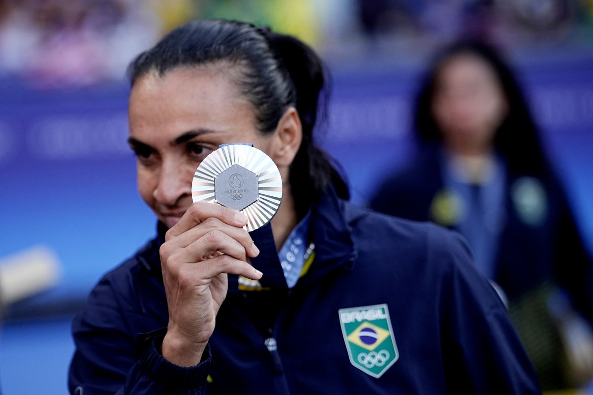 Marta com a medalha