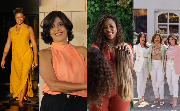 Luana Bomfim (Preta Brasil), Adeylsa Matos (Cachaçaria Paramirim), Jô Lima (Jô Lima Studio de Beleza) e Giovanna, Patrícia e Amanda Guimarães (A Brigadeirinha) 